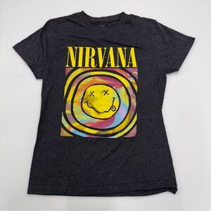 Nirvana Band Logo Women’s Graphic T-Shirt Short Sleeve Top Size Medium